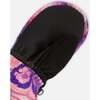 Quartz Print Mittens With Straps, Purple - Gloves - 3