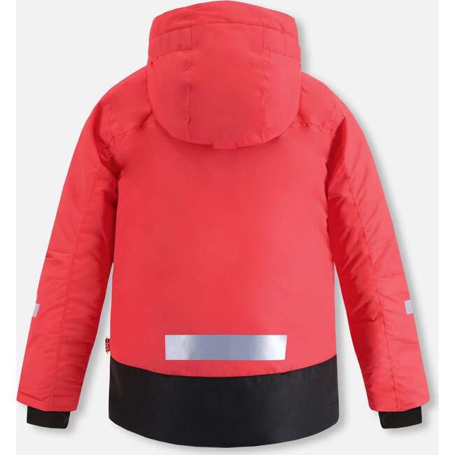 Rose Print 2-Piece Snowsuit, Cranberry & Black - Snowsuits - 5