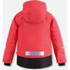 Rose Print 2-Piece Snowsuit, Cranberry & Black - Snowsuits - 5