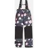 Rose Print 2-Piece Snowsuit, Cranberry & Black - Snowsuits - 6