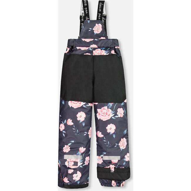 Rose Print 2-Piece Snowsuit, Cranberry & Black - Snowsuits - 7