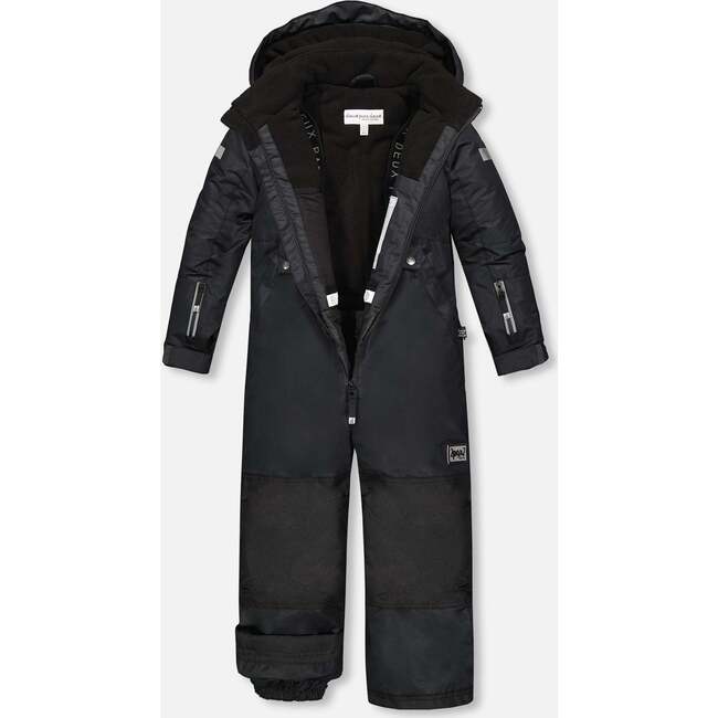 One-Piece Snowsuit, Black - Snowsuits - 4