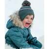 One-Piece Baby Snowsuit, Hunter Green - Snowsuits - 2