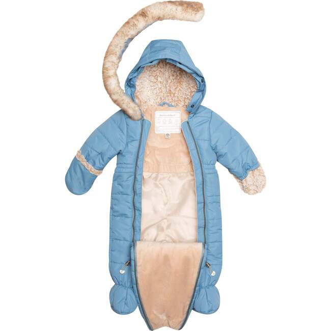 One-Piece Baby Snowsuit, Indigo Blue - Snowsuits - 3
