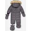 One-Piece Baby Snowsuit, Textured Shadow Grey - Snowsuits - 3