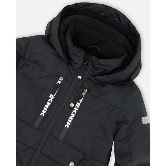 One-Piece Snowsuit, Black - Snowsuits - 7
