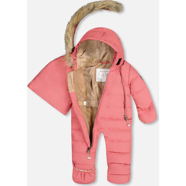 One-Piece Baby Car Seat Snowsuit, Strawberry Rose - Snowsuits - 2