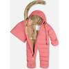 One-Piece Baby Car Seat Snowsuit, Strawberry Rose - Snowsuits - 2