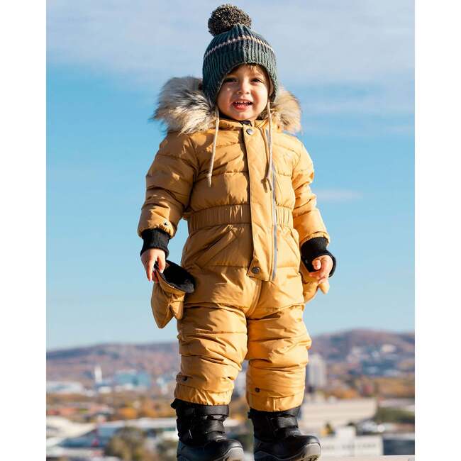 One-Piece Baby Snowsuit, Brown Sugar - Snowsuits - 2