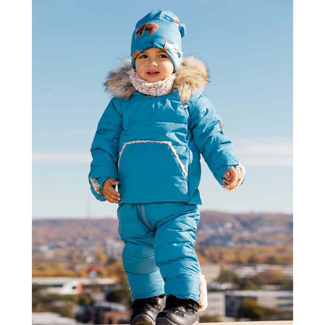 One-Piece Baby Car Seat Snowsuit, Indigo Blue - Snowsuits - 2
