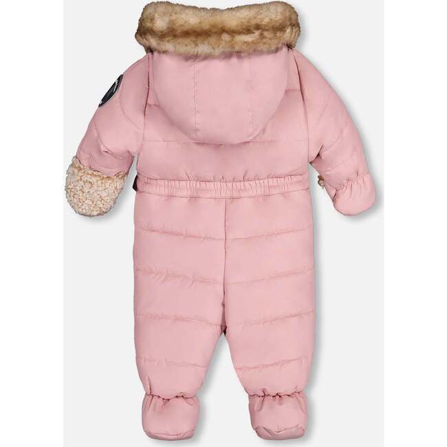 One-Piece Baby Car Seat Snowsuit, Old Rose - Snowsuits - 3