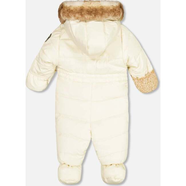 One-Piece Baby Snowsuit, Champagne White - Snowsuits - 5