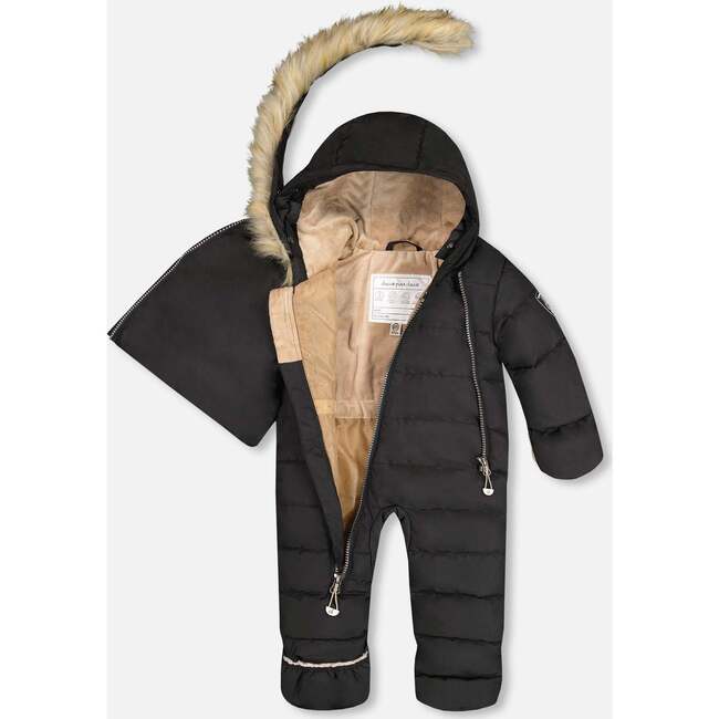 One-Piece Baby Car Seat Snowsuit, Midnight Black - Snowsuits - 2