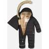One-Piece Baby Car Seat Snowsuit, Midnight Black - Snowsuits - 2