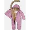 Forest Friends Print One-Piece Baby Snowsuit, Lavender - Snowsuits - 2