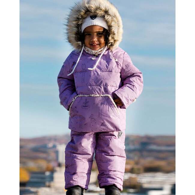 Forest Friends Print 2-Piece Baby Snowsuit, Lavender - Snowsuits - 2