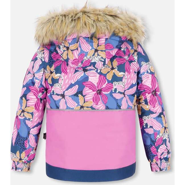 Jungle Flower Print 2-Piece Snowsuit, Navy - Snowsuits - 5