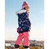 Flowery Unicorn Print 2-Piece Snowsuit, Rose - Snowsuits - 3
