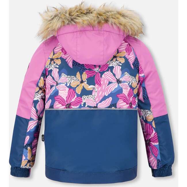Jungle Flower Print 2-Piece Snowsuit, Mauve - Snowsuits - 5