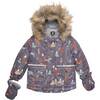 Fox Print 2-Piece Baby Snowsuit, Dark Grey & Mocha - Snowsuits - 3
