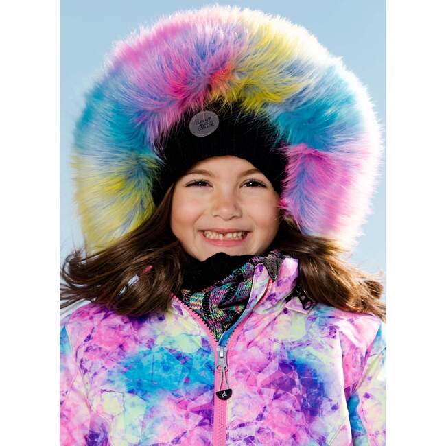 Frosted Rainbow Print 2-Piece Snowsuit, Black - Snowsuits - 3
