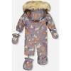 Fox Print One-Piece Baby Snowsuit, Dark Grey - Snowsuits - 4