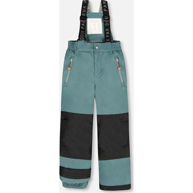 Fox Print 2-Piece Snowsuit, Dark Grey & Sea Pine - Snowsuits - 5