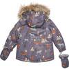 Fox Print 2-Piece Baby Snowsuit, Dark Grey & Mocha - Snowsuits - 4