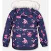 Flowery Unicorn Print 2-Piece Snowsuit, Rose - Snowsuits - 5