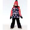 Floral Print 2-Piece Snowsuit, Black - Snowsuits - 2