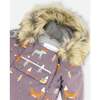Fox Print One-Piece Baby Snowsuit, Dark Grey - Snowsuits - 6