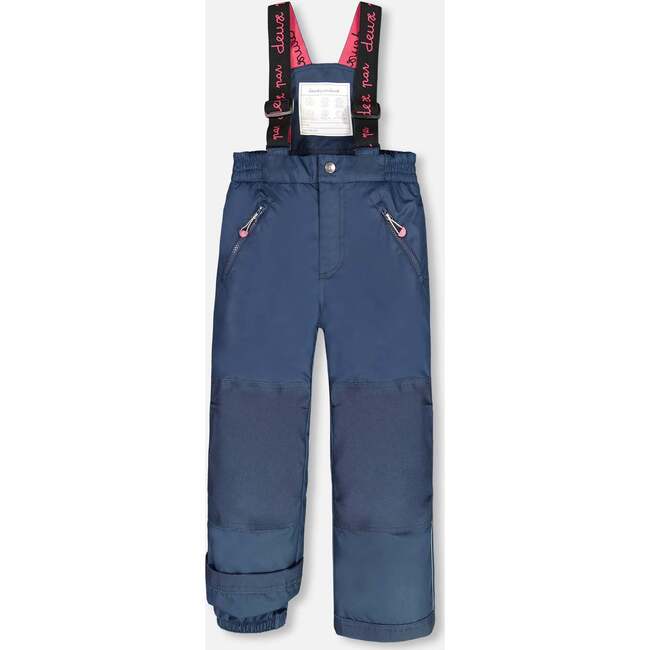 Flowery Unicorn Print 2-Piece Snowsuit, Navy - Snowsuits - 6