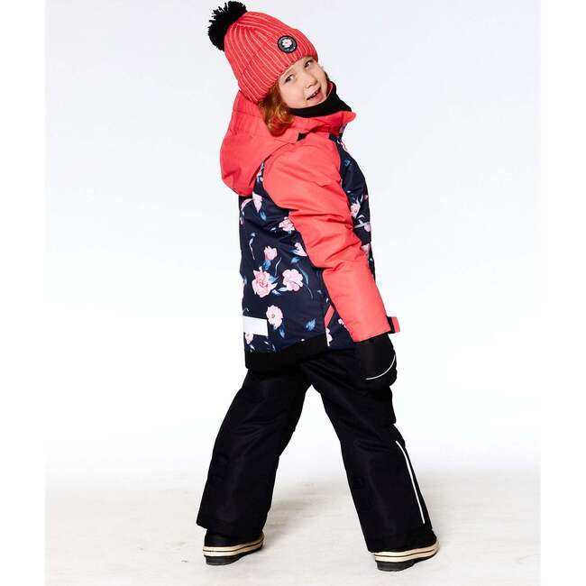Floral Print 2-Piece Snowsuit, Black - Snowsuits - 3