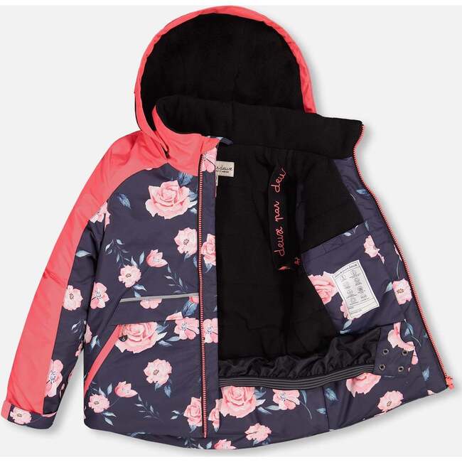 Floral Print 2-Piece Snowsuit, Black - Snowsuits - 4