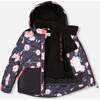 Rose Print 2-Piece Snowsuit, Black - Snowsuits - 4