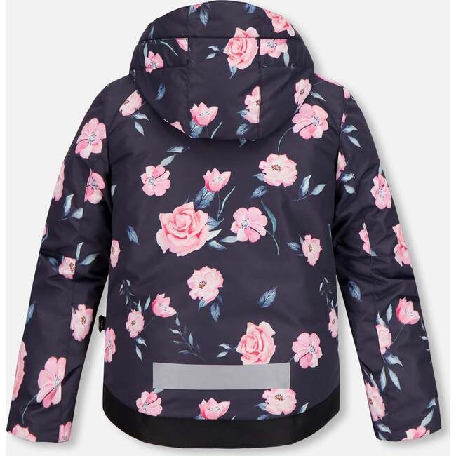 Rose Print 2-Piece Snowsuit, Black - Snowsuits - 5