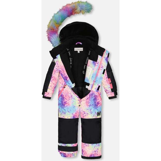 Rainbow Print One-Piece Snowsuit, Multicolors - Snowsuits - 4
