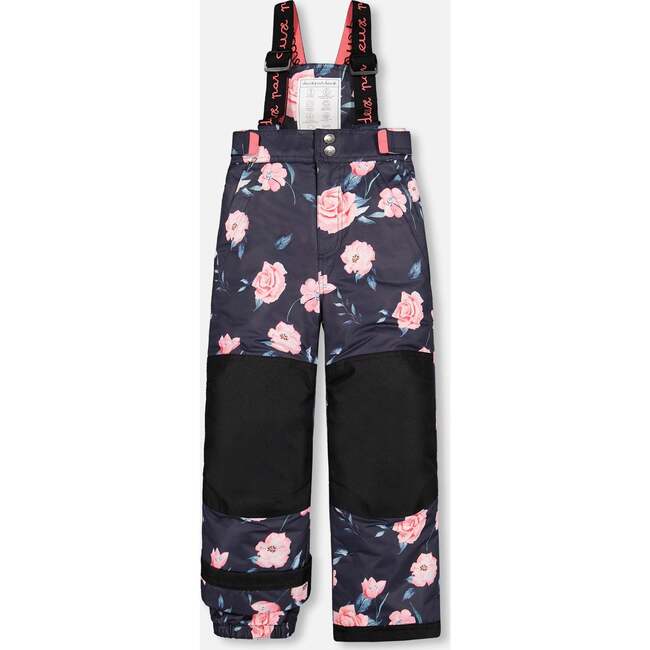 Rose Print 2-Piece Snowsuit, Black - Snowsuits - 6
