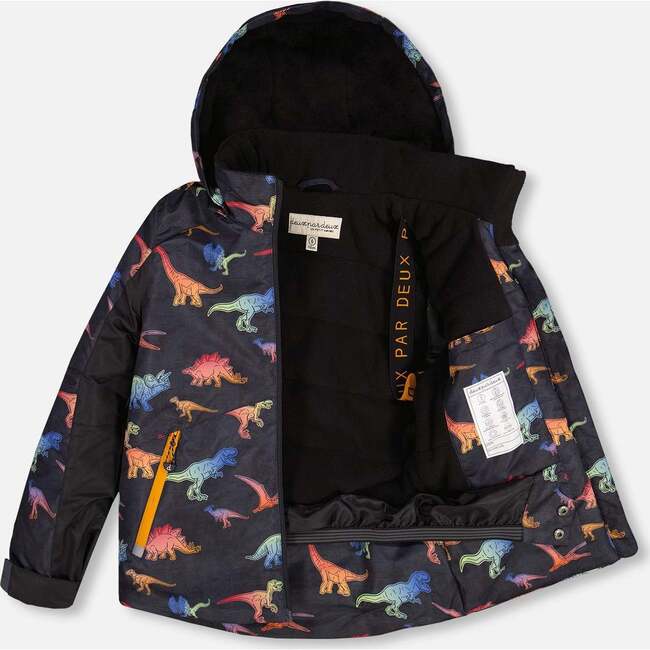 Dino Print 2-Piece Snowsuit, Multicolors & Black - Snowsuits - 3