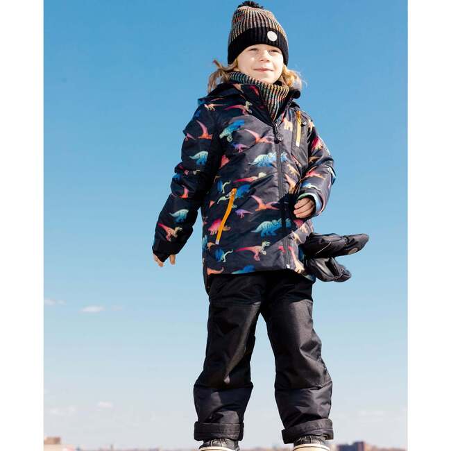 Dino Print 2-Piece Snowsuit, Black & Multicolors - Snowsuits - 2