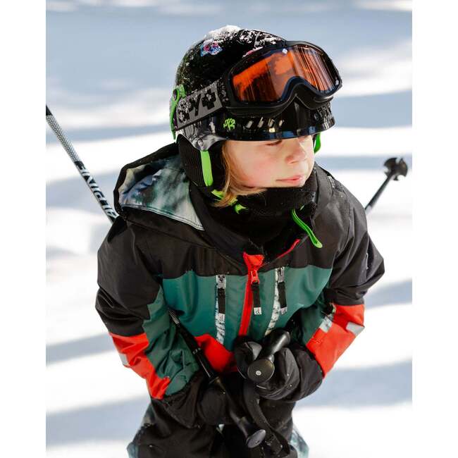 Colorblock 2-Piece Snowsuit, Green & Orange