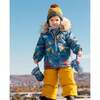 Dino Print 2-Piece Baby Snowsuit, Blue & Yellow - Snowsuits - 2