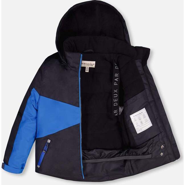 Colorblock 2-Piece Snowsuit, Azur & Black - Snowsuits - 3