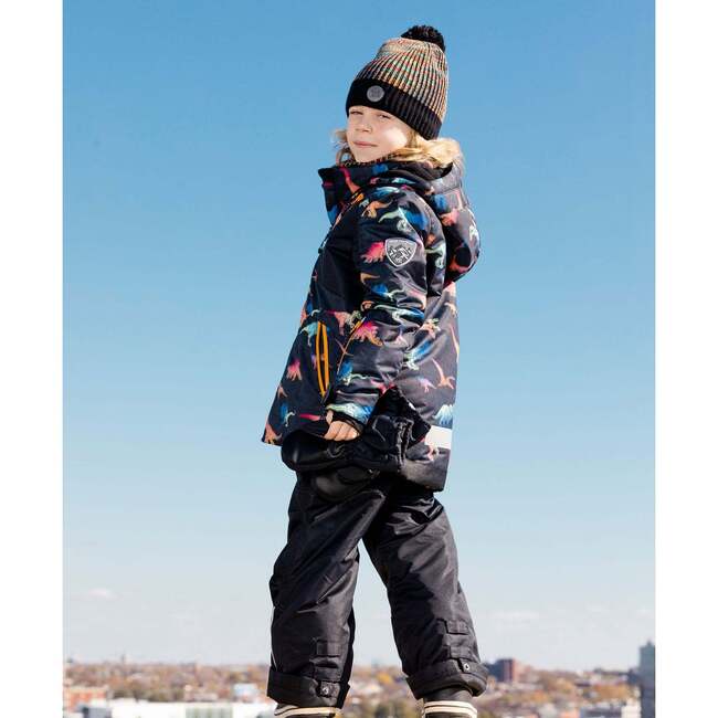 Dino Print 2-Piece Snowsuit, Black & Multicolors - Snowsuits - 3