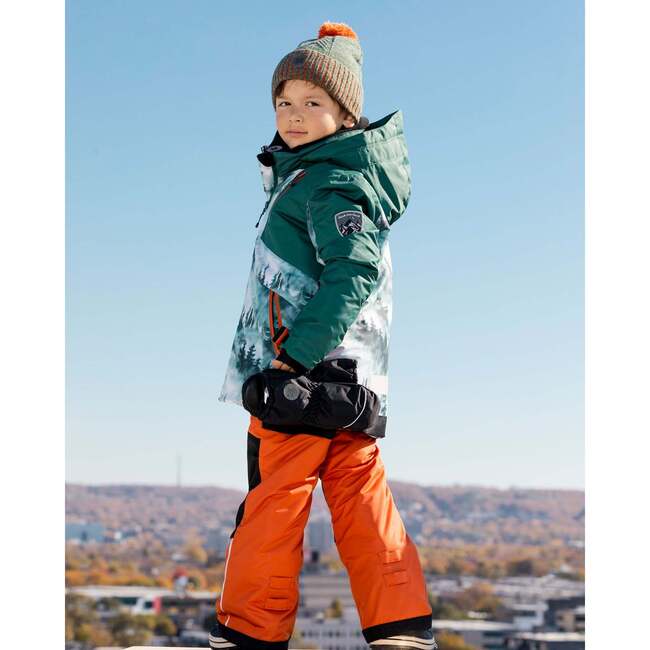 Deep Forest Print 2-Piece Snowsuit, Orange - Snowsuits - 3