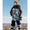 Deep Forest Print One-Piece Snowsuit, Black - Snowsuits - 3