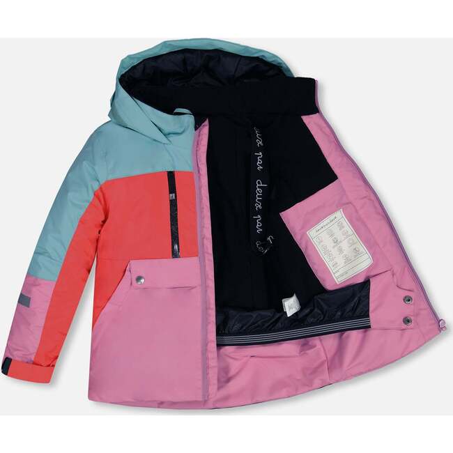 Colorblock 2-Piece Snowsuit, Aqua, Cranberry Red, Orchid - Snowsuits - 4