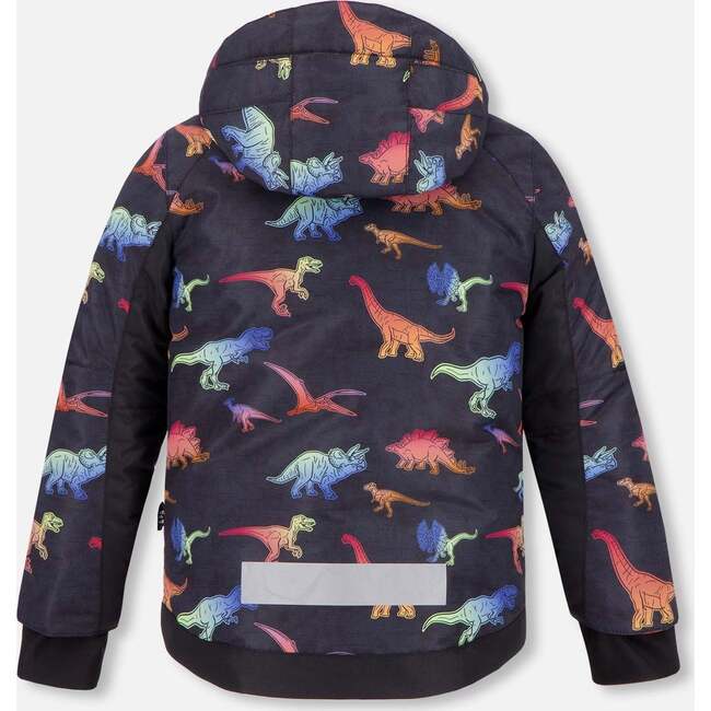 Dino Print 2-Piece Snowsuit, Black & Multicolors - Snowsuits - 5