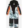 Deep Forest Print One-Piece Snowsuit, Black - Snowsuits - 4
