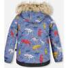 Dino Print 2-Piece Snowsuit, Blue & Yellow - Snowsuits - 5
